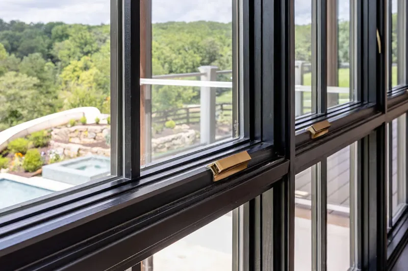 Modern black Pella windows