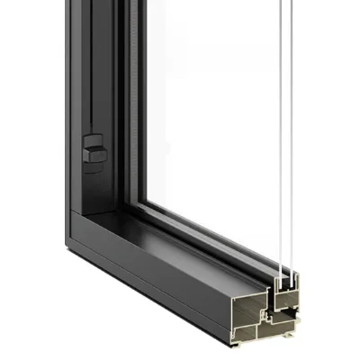 A close up of Pella Impervia fiberglass casement window