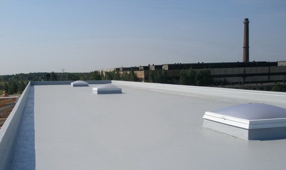 PVC roofing on a large commercial building