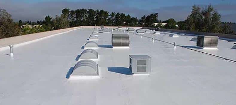 thermoplastic polyolefin (TPO) roof on a commercial roof